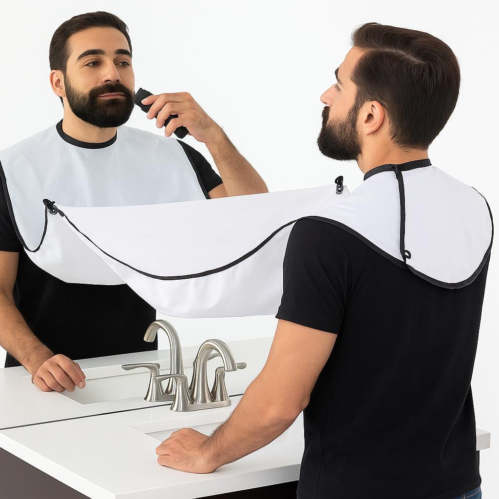 Shaving Beard Bib with Suction Cups for Grooming and Trimming