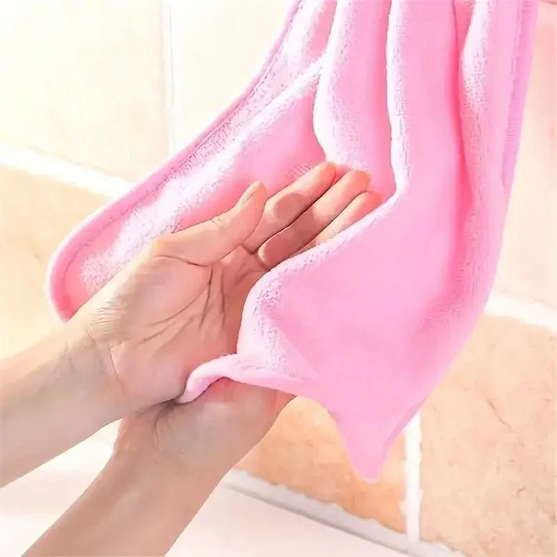 4PCS Coral Velvet Hand Towels Soft Absorbent Kitchen Bathroom Cloths