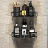 No-Drill Wall-Mount Bathroom Corner Shelf Shower Rack Organizer