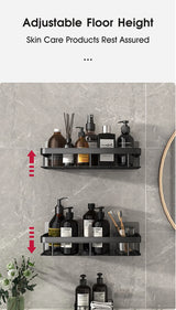No-Drill Wall-Mount Bathroom Corner Shelf Shower Rack Organizer
