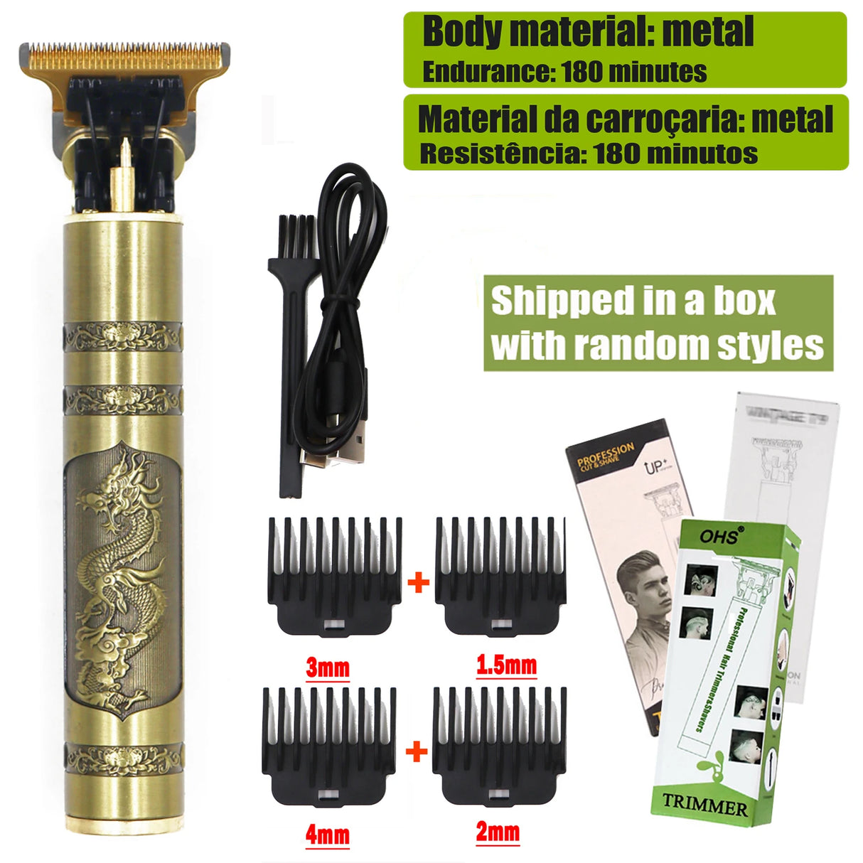 T9 Cordless Electric Hair Trimmer Shaver Barber Razor for Men