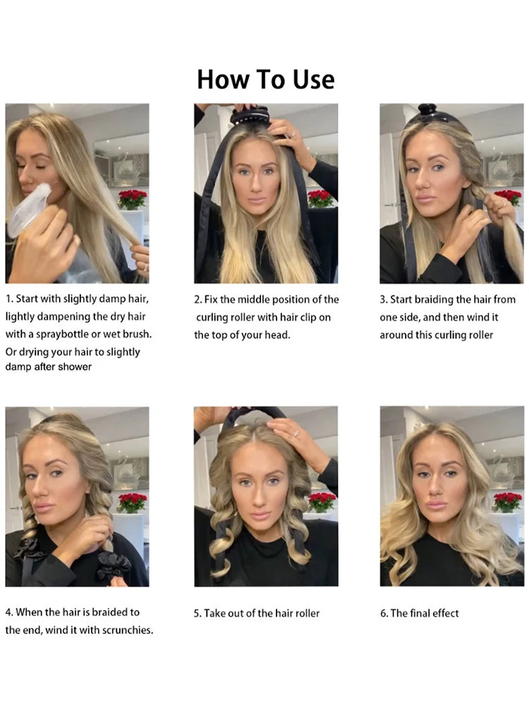 Hairdressing Big Wave Curling Iron Lazy Curl Wave Styler
