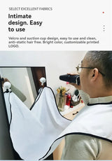 Shaving Beard Bib with Suction Cups for Grooming and Trimming