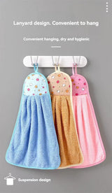 4PCS Coral Velvet Hand Towels Soft Absorbent Kitchen Bathroom Cloths