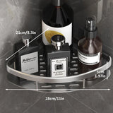 No-Drill Wall-Mount Bathroom Corner Shelf Shower Rack Organizer