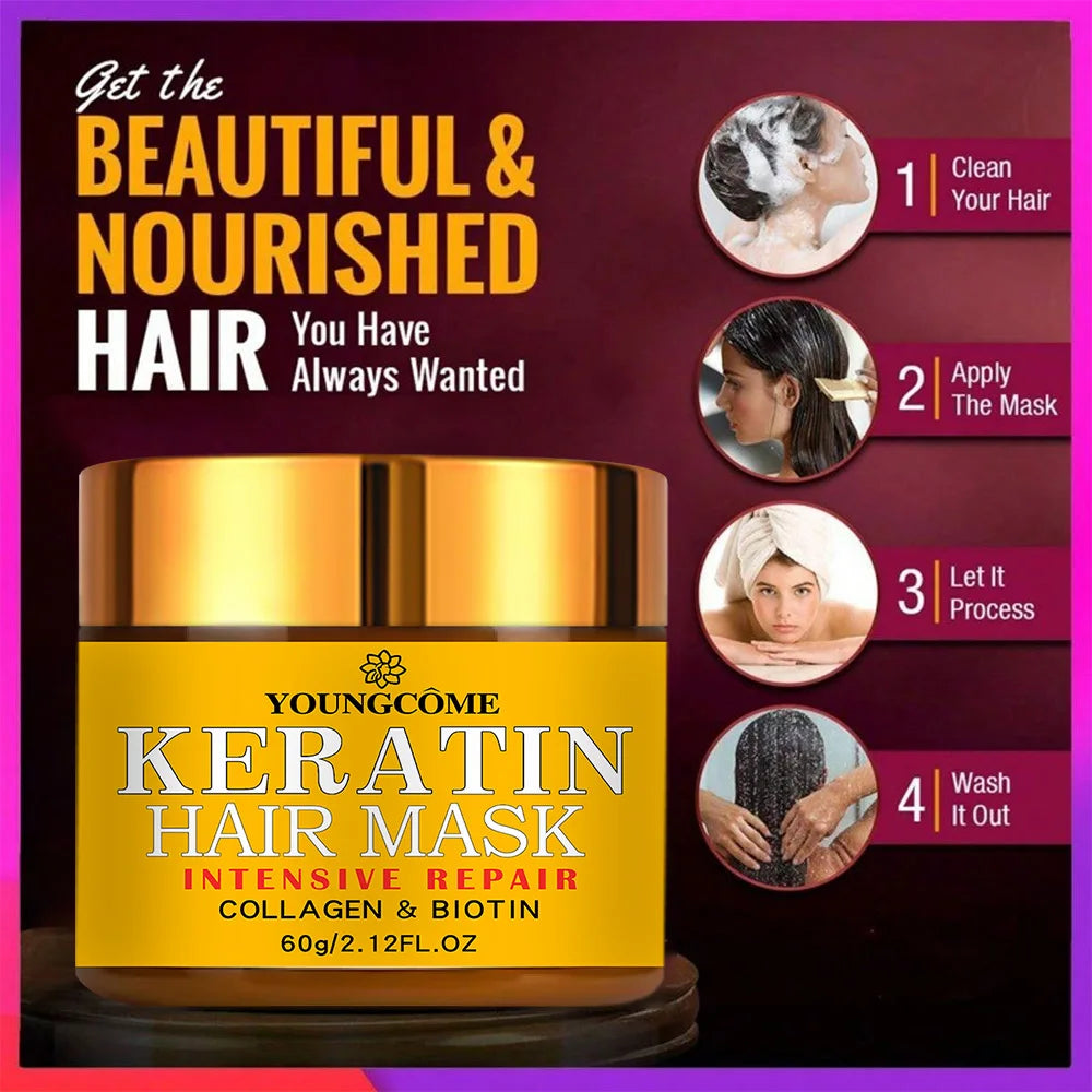 Biotin Collagen Keratin Hair Mask Treatment for Dry Damaged Hair