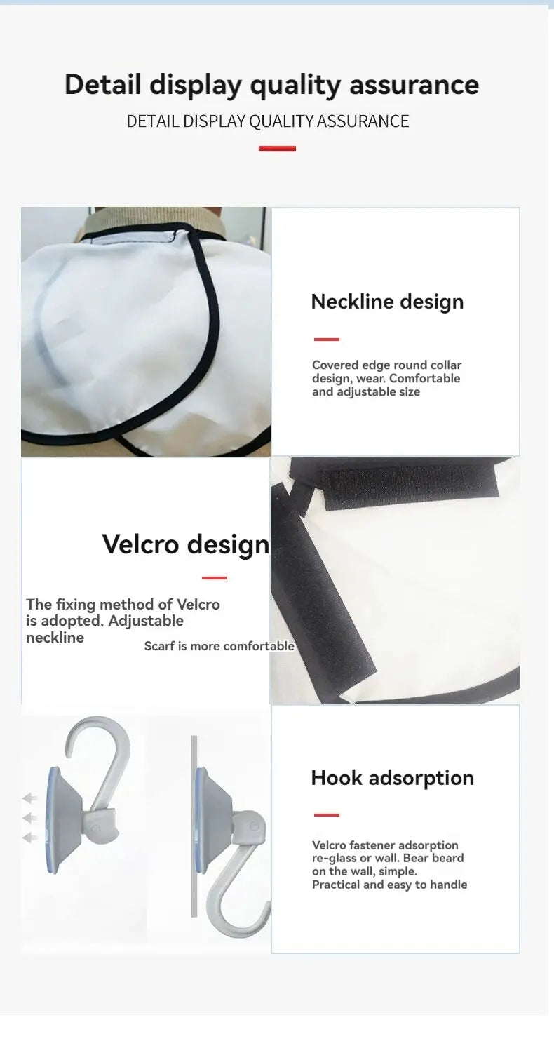 Shaving Beard Bib with Suction Cups for Grooming and Trimming
