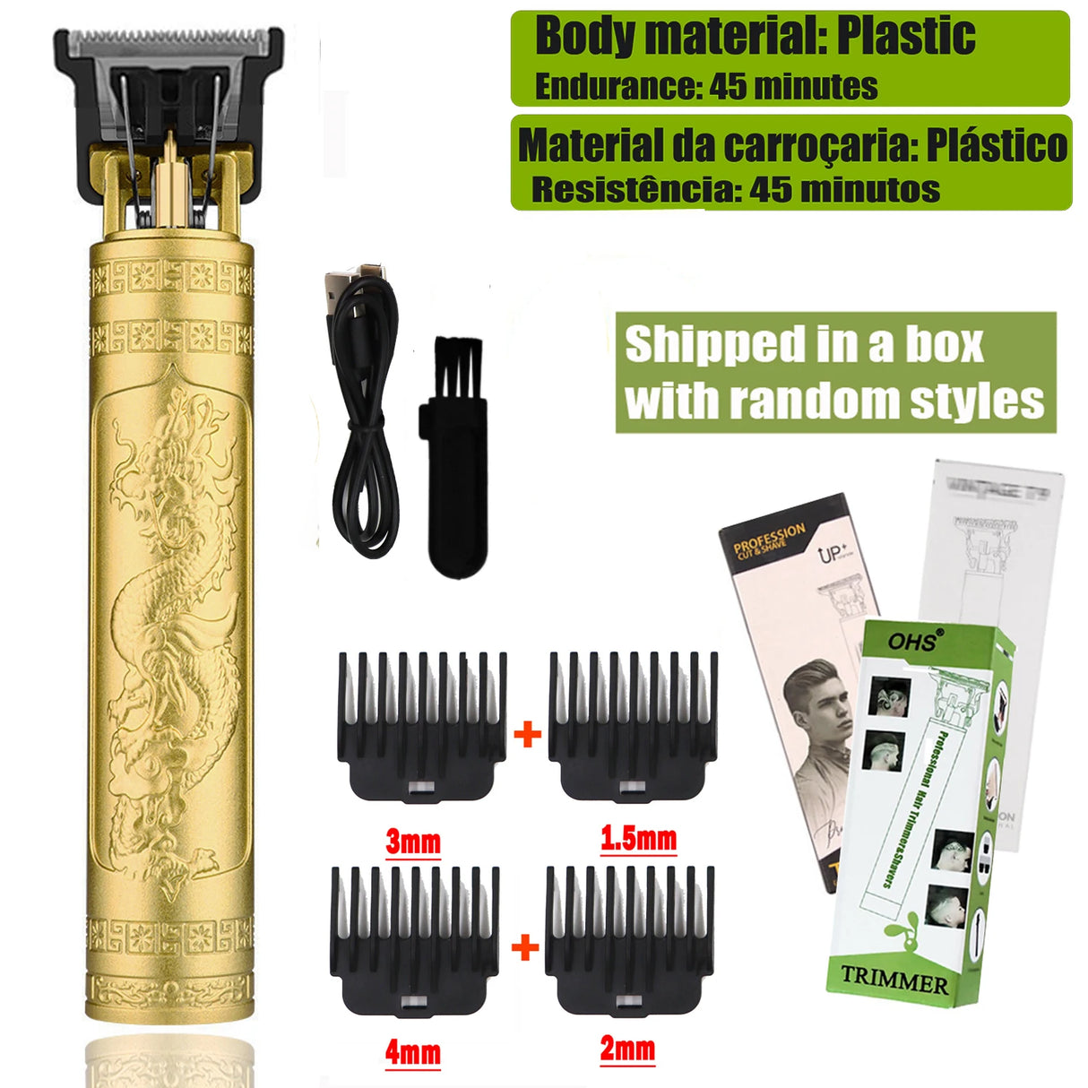 T9 Cordless Electric Hair Trimmer Shaver Barber Razor for Men