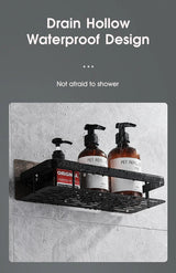 No-Drill Wall-Mount Bathroom Corner Shelf Shower Rack Organizer