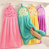 4PCS Coral Velvet Hand Towels Soft Absorbent Kitchen Bathroom Cloths